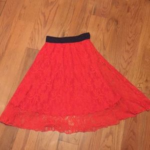 LulaRoe Red & Navy Skirt